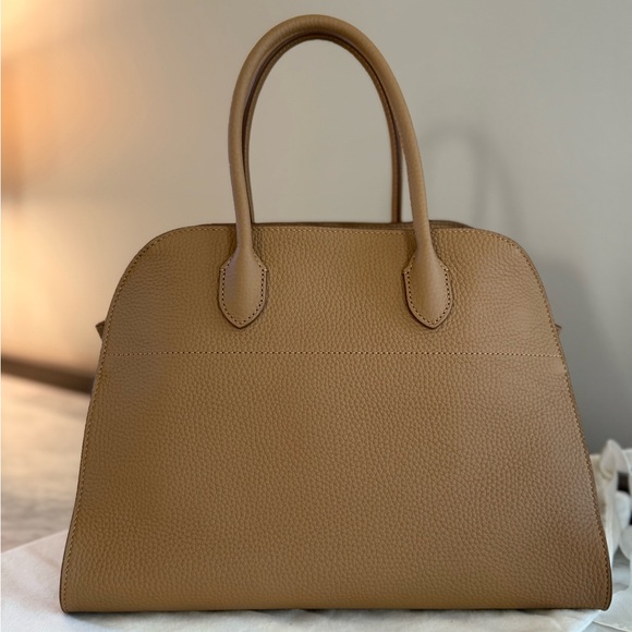 The Row Handbags - The Row Soft Margaux 12 Bag Sandpit Leather Silver Hardware